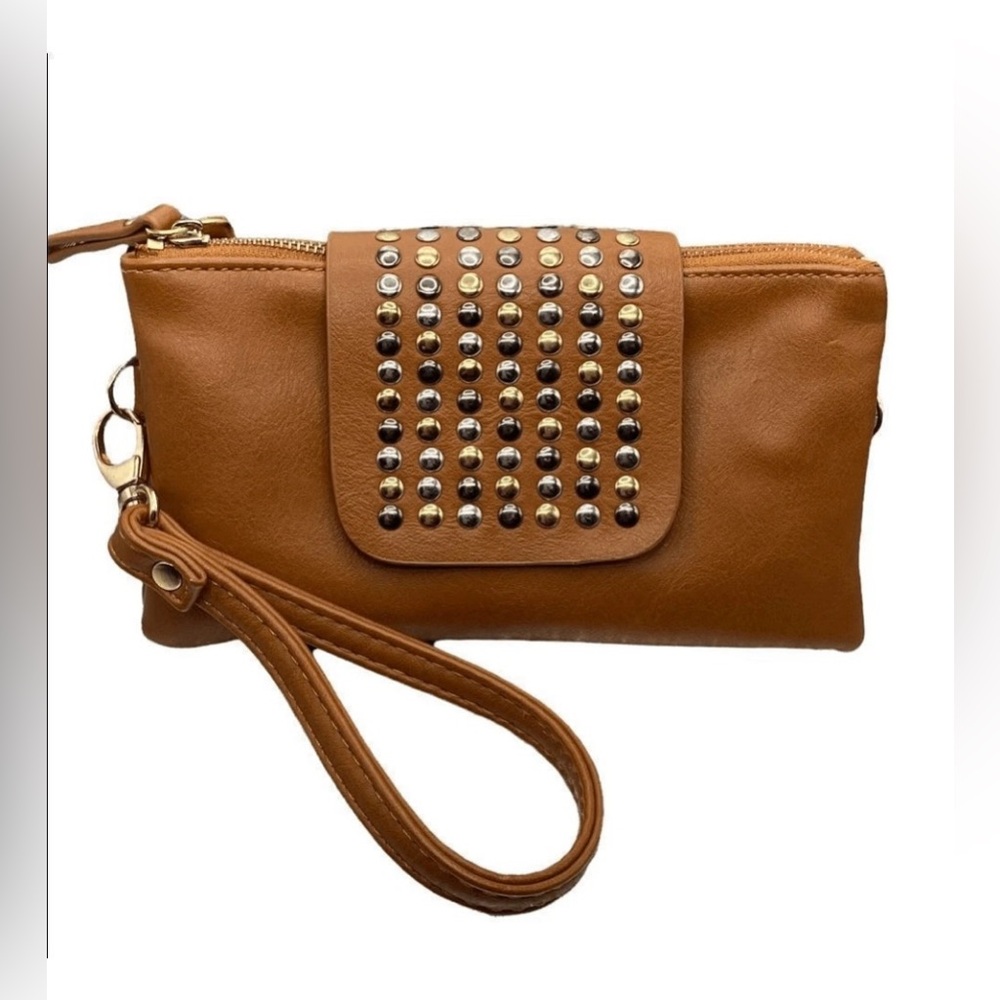 Olivia Miller Tan Studded Wristlet